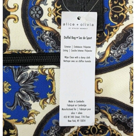 NEW Alice + Olivia By Stacey Bendet Duffel Bag Sport Weekender Romance Pattern - Picture 4 of 16